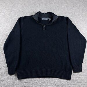 Oscar De Larenta 1/4 Zip Sweater Black Men’s Size Large
